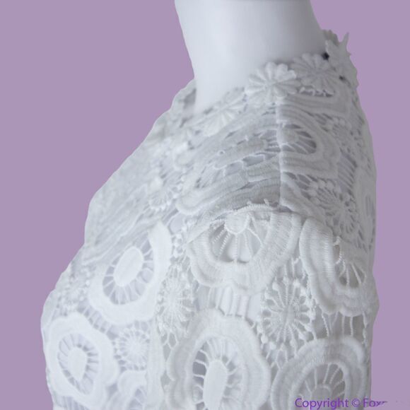 NEW Eloquii white Lace Wide Leg long sleeves Jumpsuit, women's size 24 - Picture 10 of 16